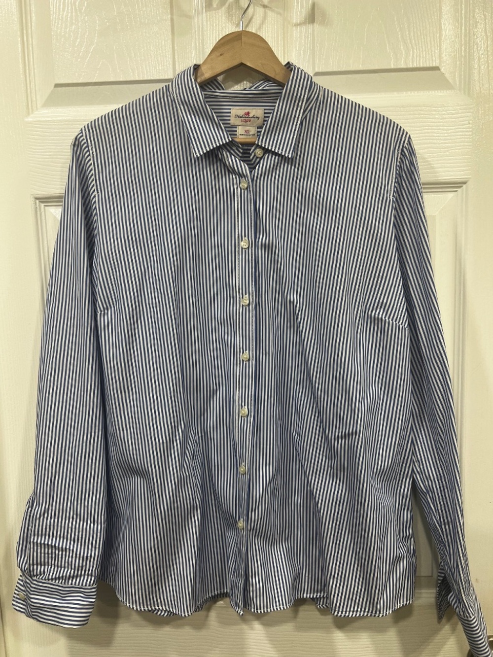 J. Crew Blue and White Striped Button-Down Shirt